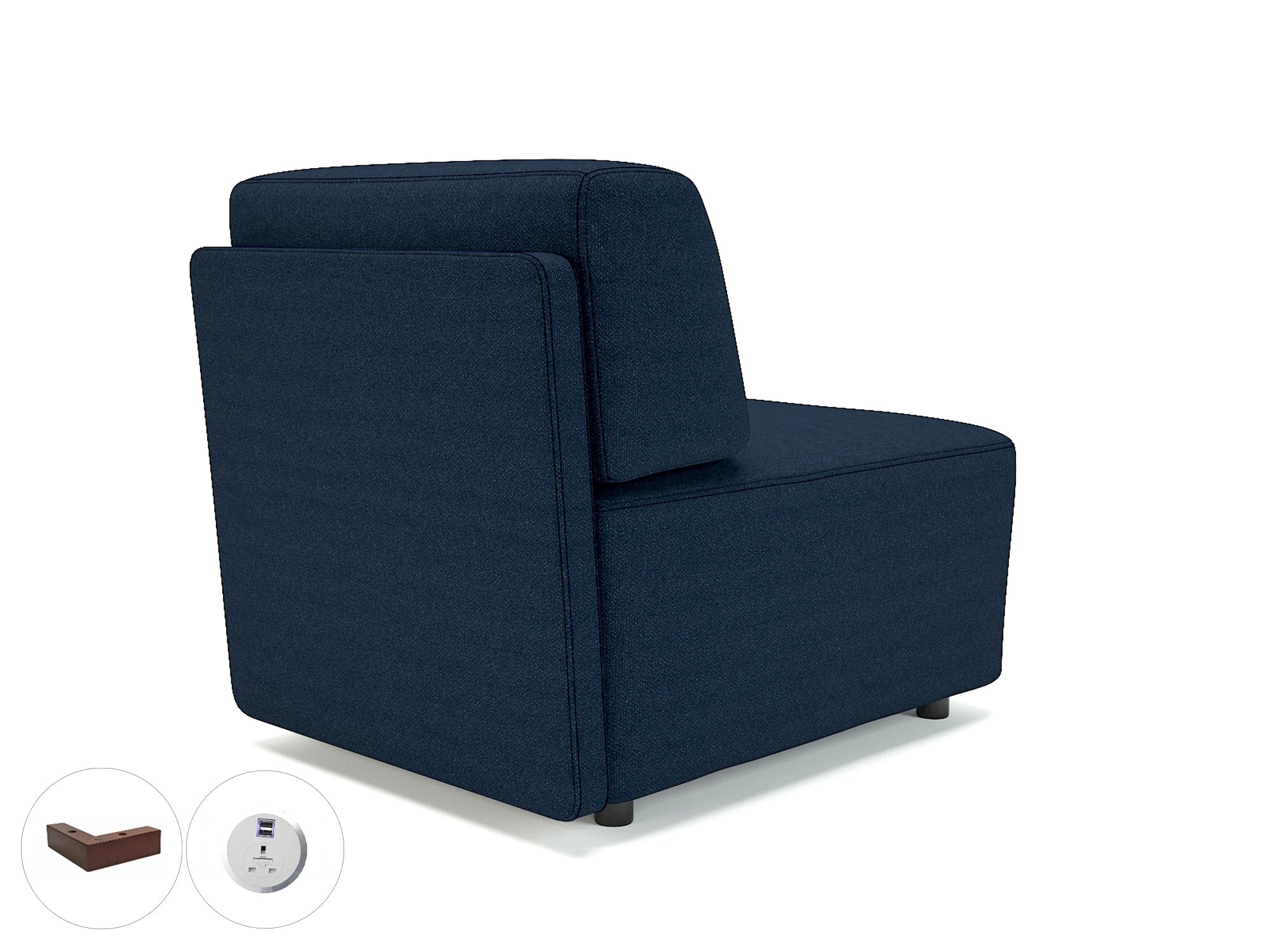 Office furniture loomis-65cm-wide-modular-unit-in-camira-era-fabric-with-socket Dynamic  Light Wood Colour Prime 