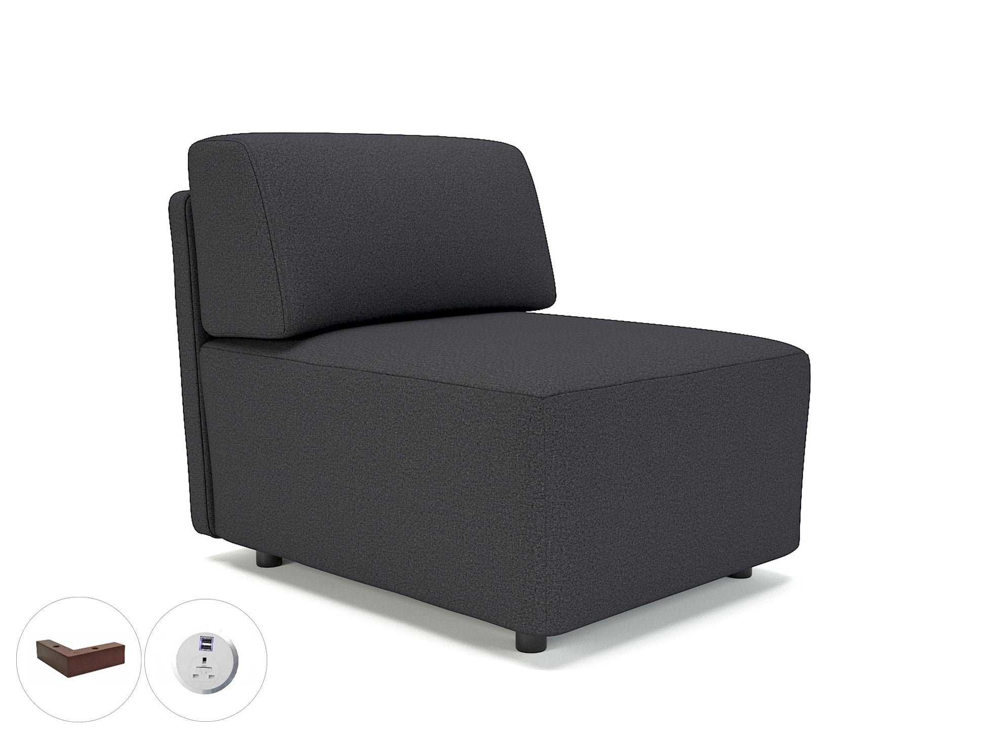 Office furniture loomis-65cm-wide-modular-unit-in-warwick-dolly-fabric-with-socket Dynamic  Ebony Wood Colour Linen 