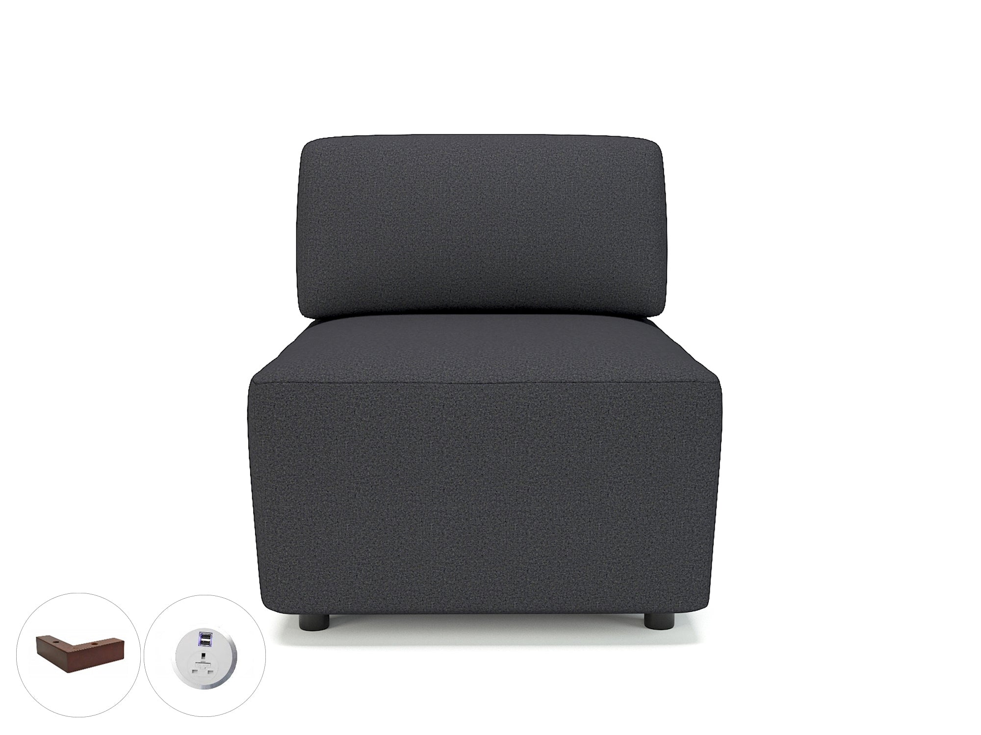 Office furniture loomis-65cm-wide-modular-unit-in-warwick-dolly-fabric-with-socket Dynamic  Light Wood Colour Linen 