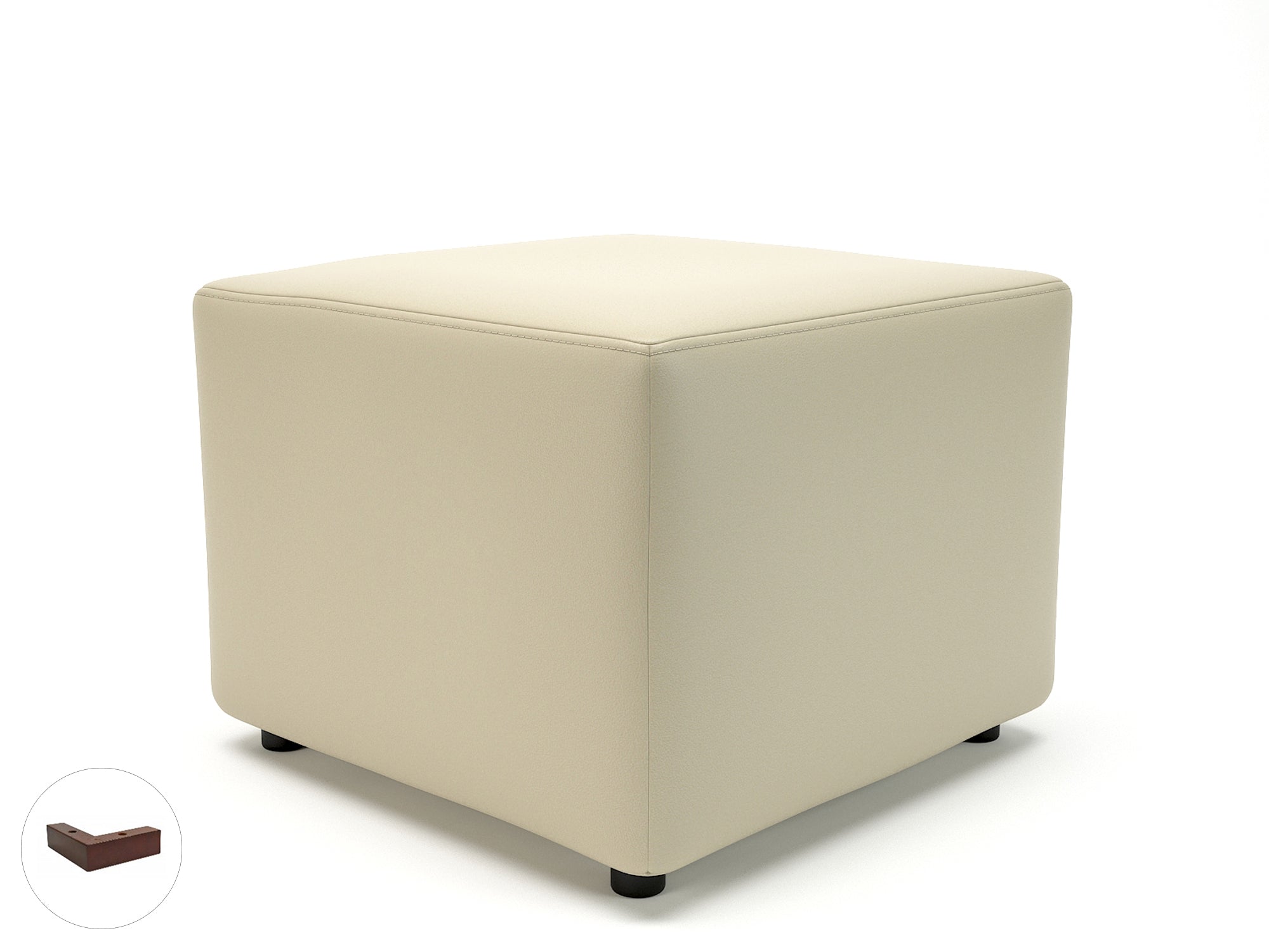Office furniture crofton-62cm-square-in-cristina-marrone-ultima-faux-leather Dynamic  Ebony Wood Colour Cream 