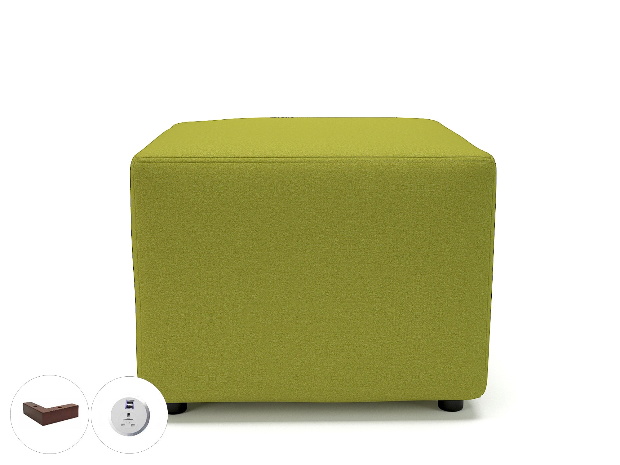 Office furniture crofton-62cm-square-in-warwick-dolly-fabric-with-socket Dynamic  Light Wood Colour Citron 
