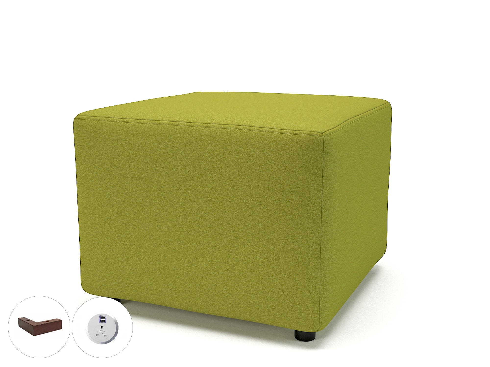Office furniture crofton-62cm-square-in-warwick-dolly-fabric-with-socket Dynamic  Ebony Wood Colour Denim 