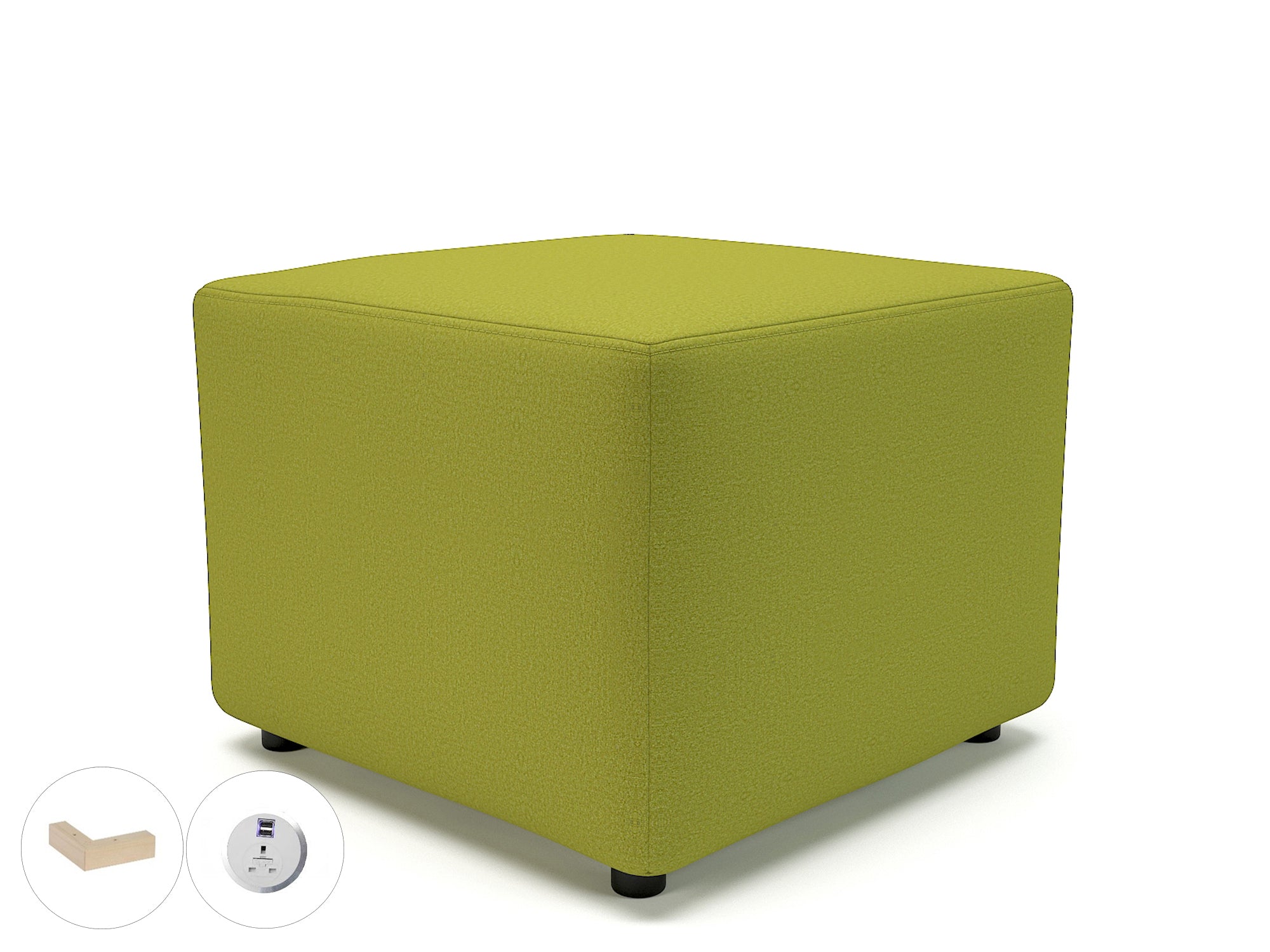 Office furniture crofton-62cm-square-in-warwick-dolly-fabric-with-socket Dynamic  Light Wood Colour Denim 