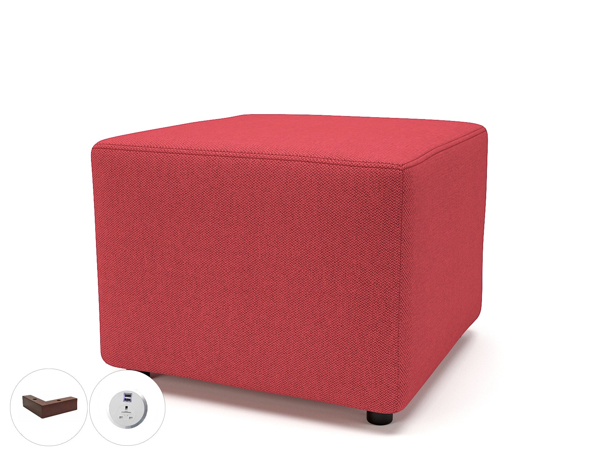 Office furniture crofton-62cm-square-in-camira-era-fabric-with-socket Dynamic  Ebony Wood Colour Everlasting 