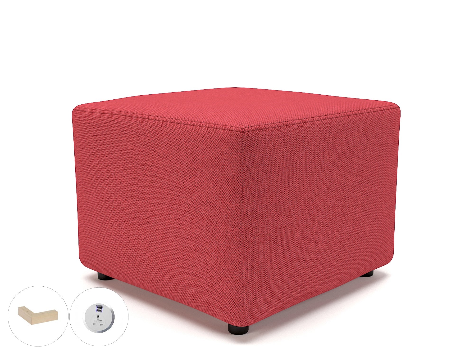 Office furniture crofton-62cm-square-in-camira-era-fabric-with-socket Dynamic  Light Wood Colour Everlasting 