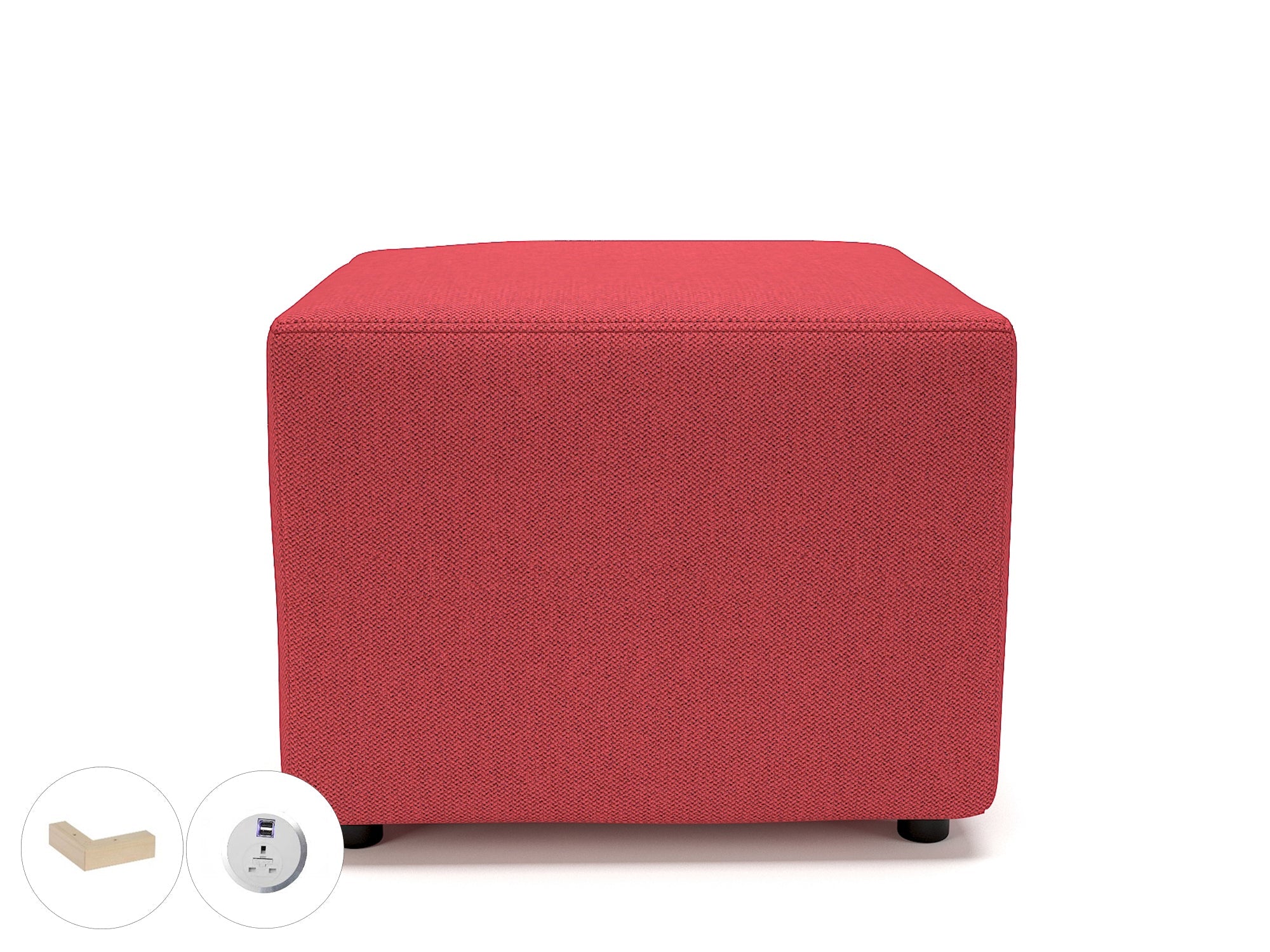 Office furniture crofton-62cm-square-in-camira-era-fabric-with-socket Dynamic  Ebony Wood Colour Forward 