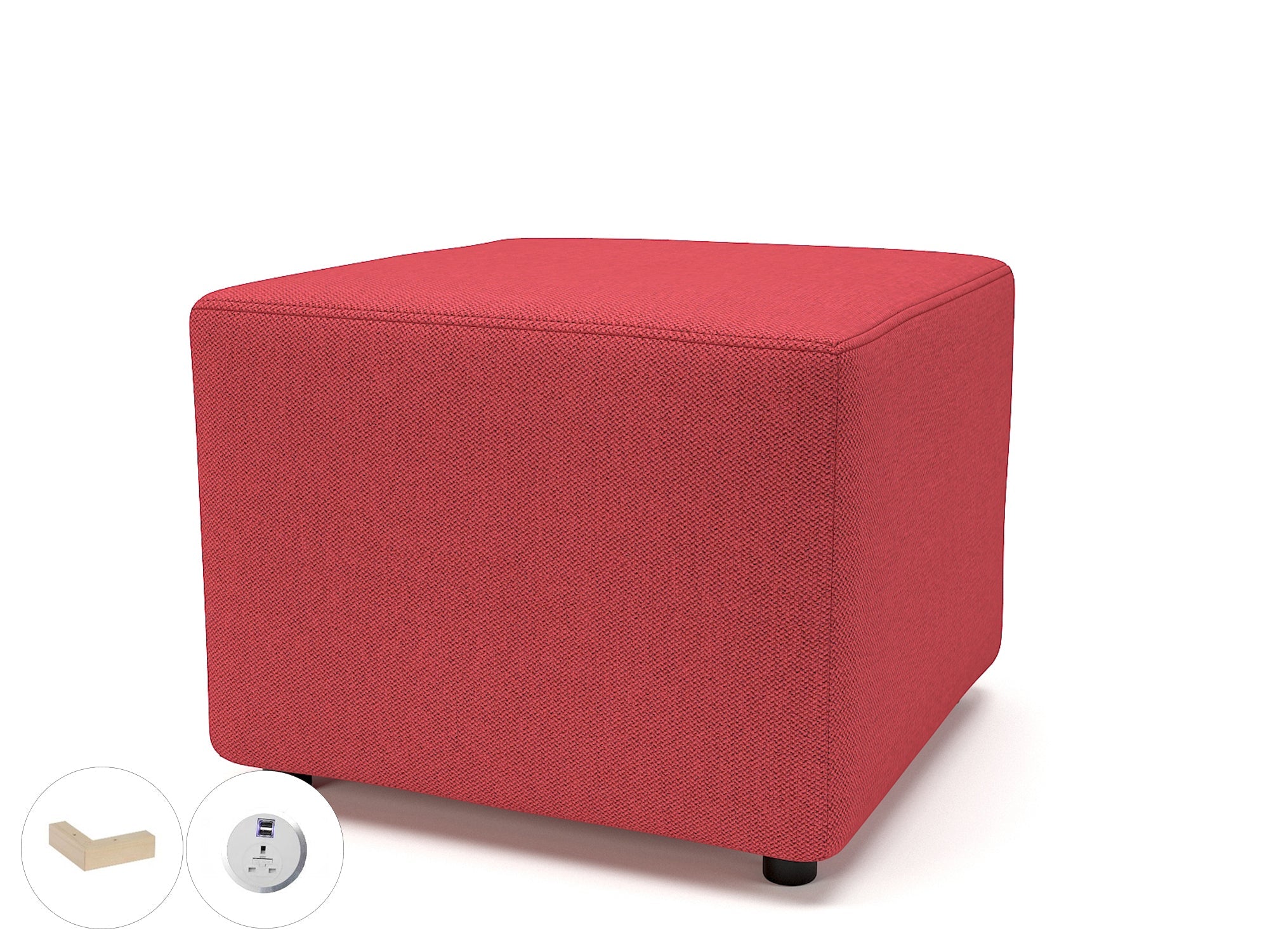 Office furniture crofton-62cm-square-in-camira-era-fabric-with-socket Dynamic  Light Wood Colour Forward 