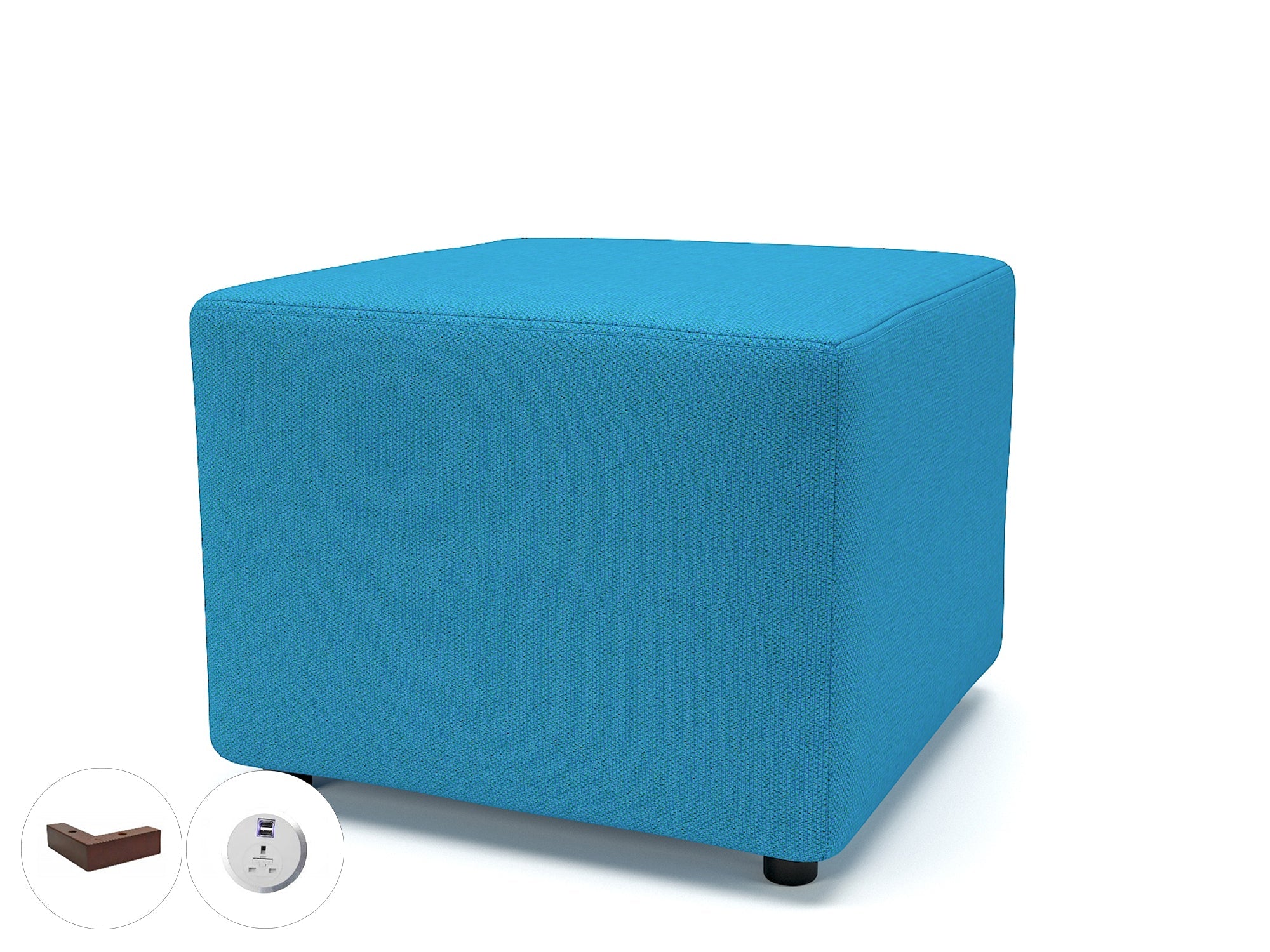 Office furniture crofton-62cm-square-in-camira-era-fabric-with-socket Dynamic  Ebony Wood Colour Perennial 