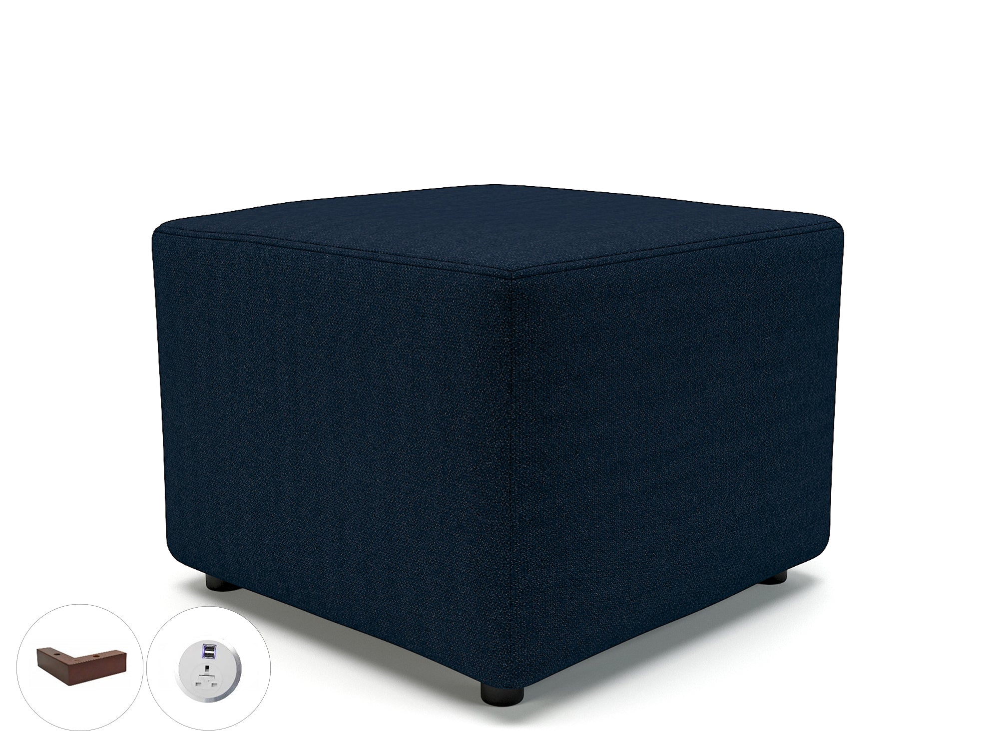 Office furniture crofton-62cm-square-in-camira-era-fabric-with-socket Dynamic  Ebony Wood Colour Present 
