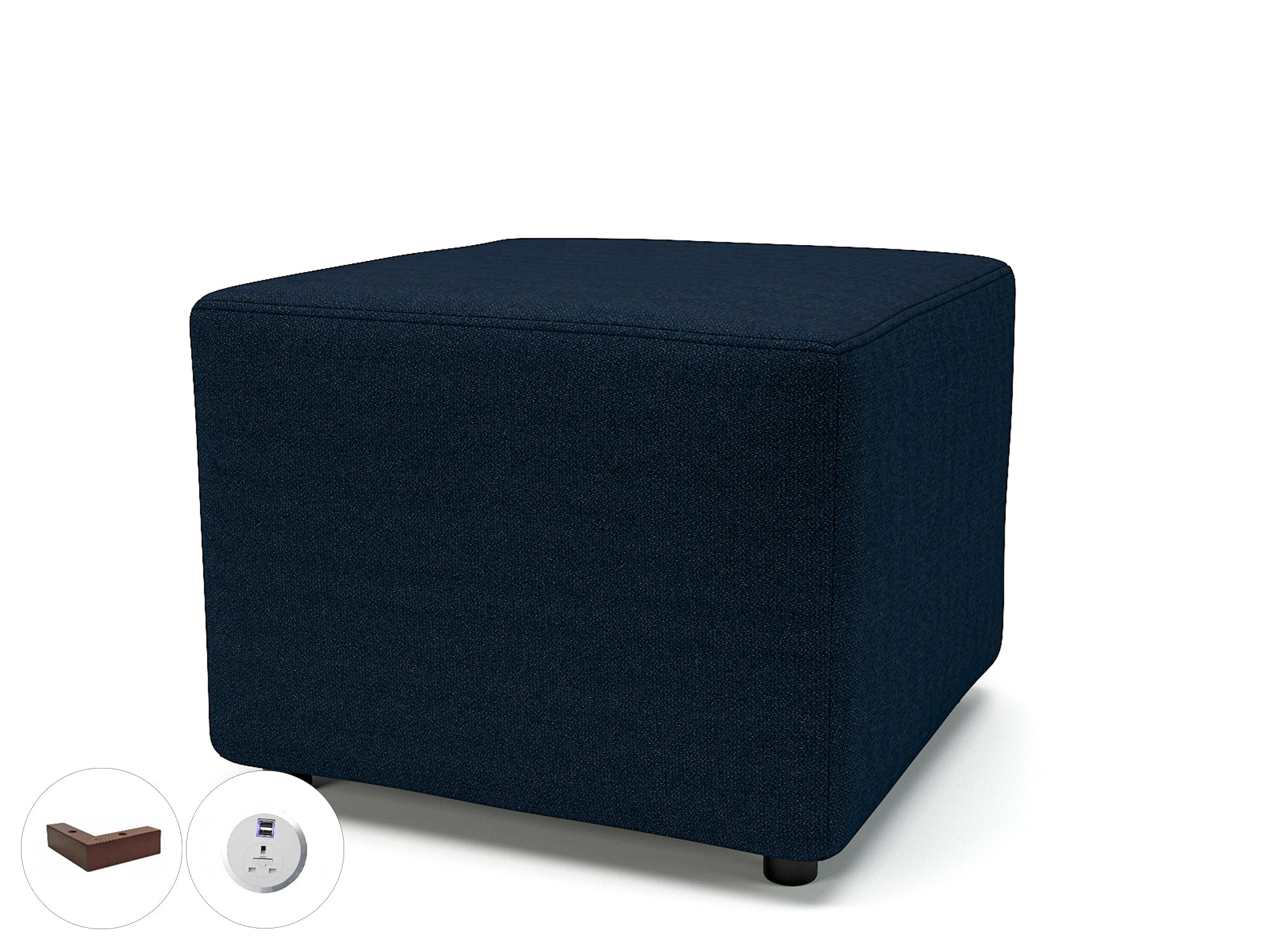 Office furniture crofton-62cm-square-in-camira-era-fabric-with-socket Dynamic  Ebony Wood Colour Prime 