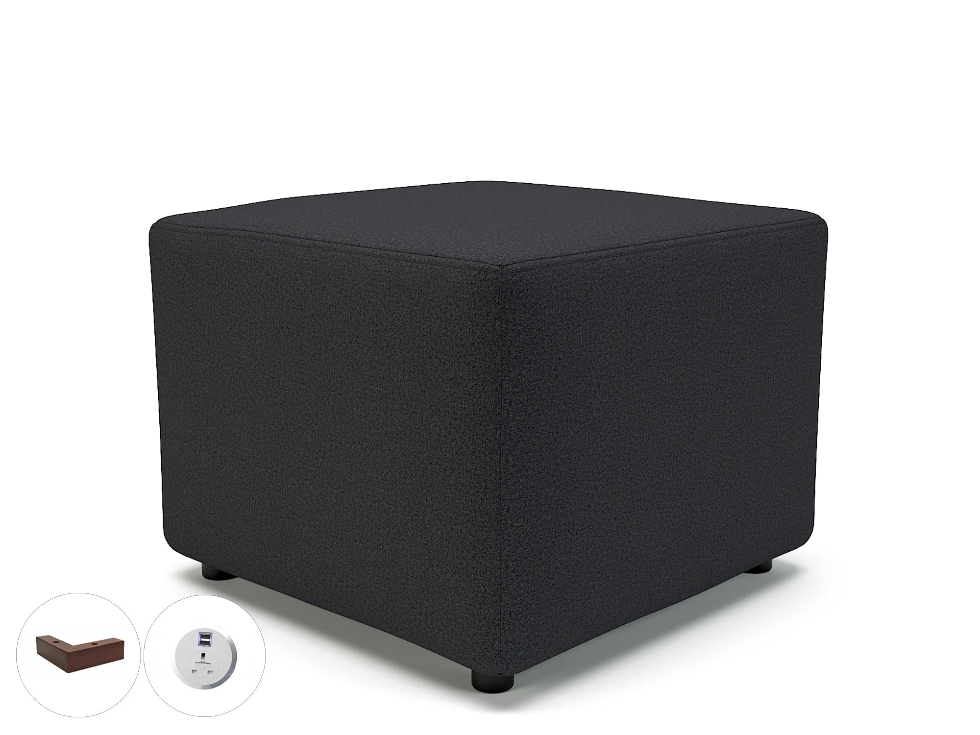 Office furniture crofton-62cm-square-in-warwick-dolly-fabric-with-socket Dynamic  Ebony Wood Colour Lagoon 