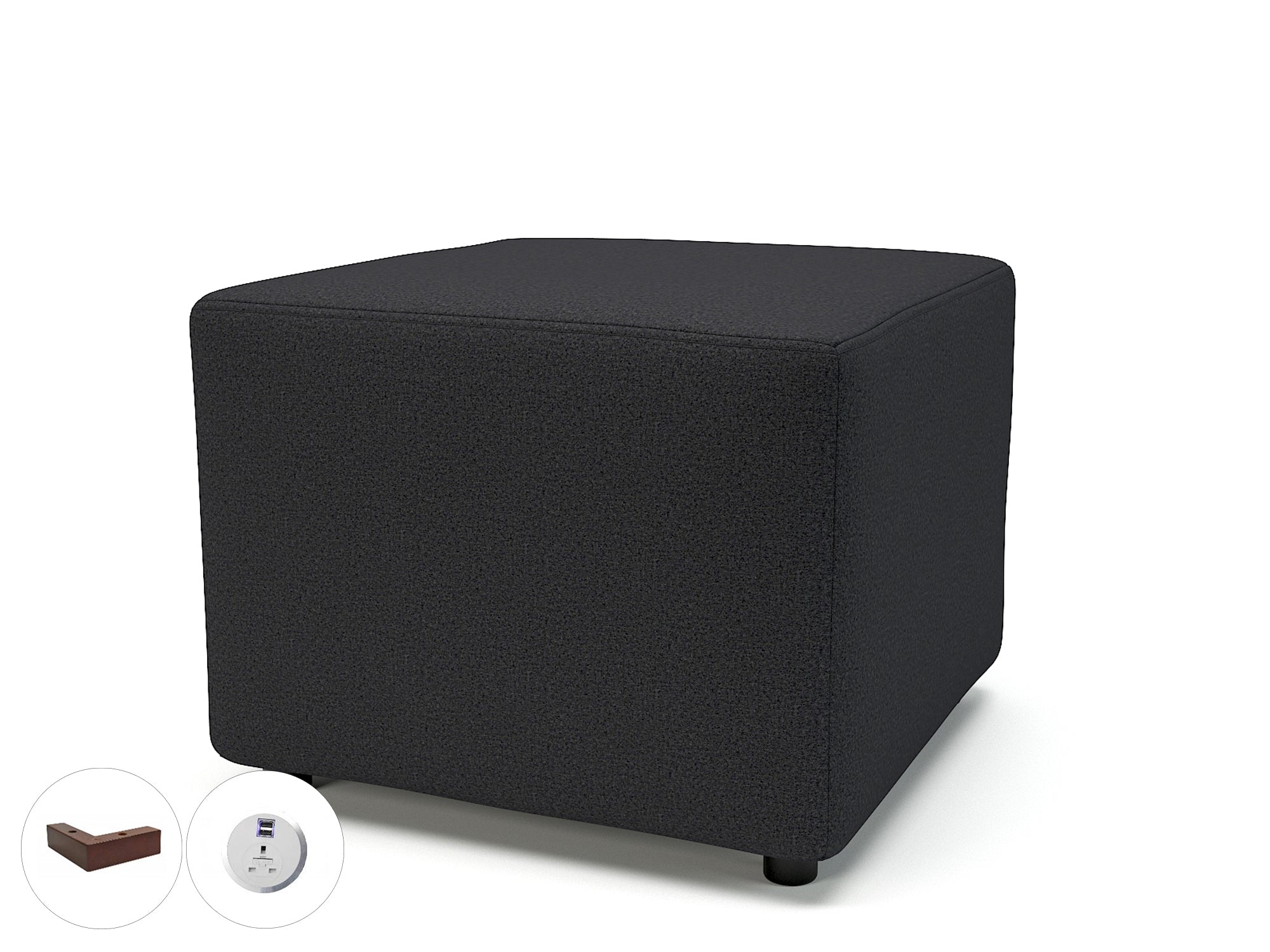 Office furniture crofton-62cm-square-in-warwick-dolly-fabric-with-socket Dynamic  Ebony Wood Colour Linen 