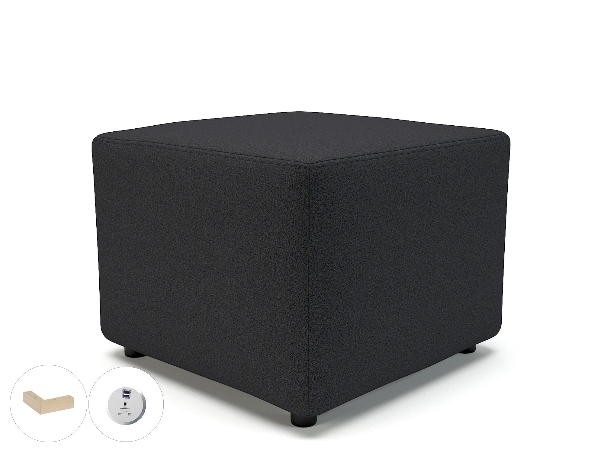 Office furniture crofton-62cm-square-in-warwick-dolly-fabric-with-socket Dynamic  Light Wood Colour Linen 