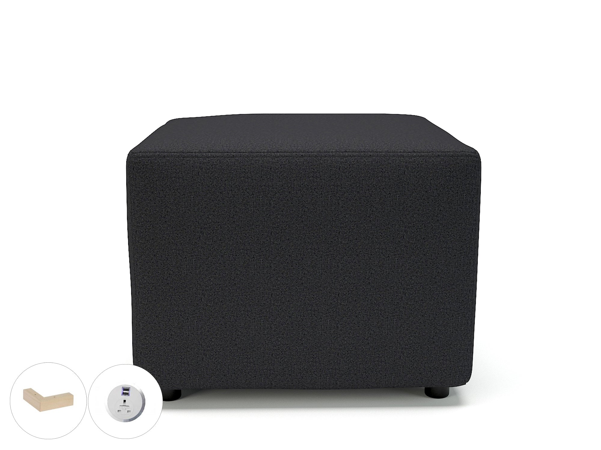 Office furniture crofton-62cm-square-in-warwick-dolly-fabric-with-socket Dynamic  Ebony Wood Colour Marmalade 