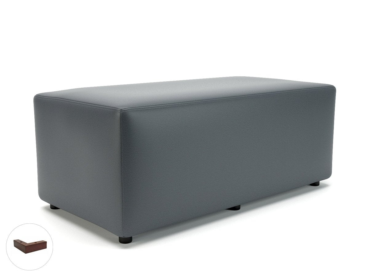 Office Sofa Ottawa 122cm Wide in Cristina Marrone Ultima Faux Leather Ebony Wood Colour Atlantic 