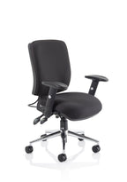 Office Chair Chiro Medium Back Task Operator  Black Fabric  None Black