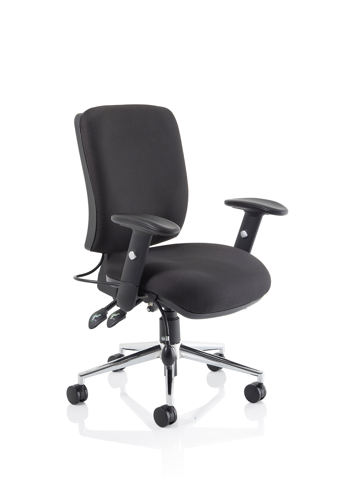 Office Chair Chiro Medium Back Task Operator  Black Fabric  None Black