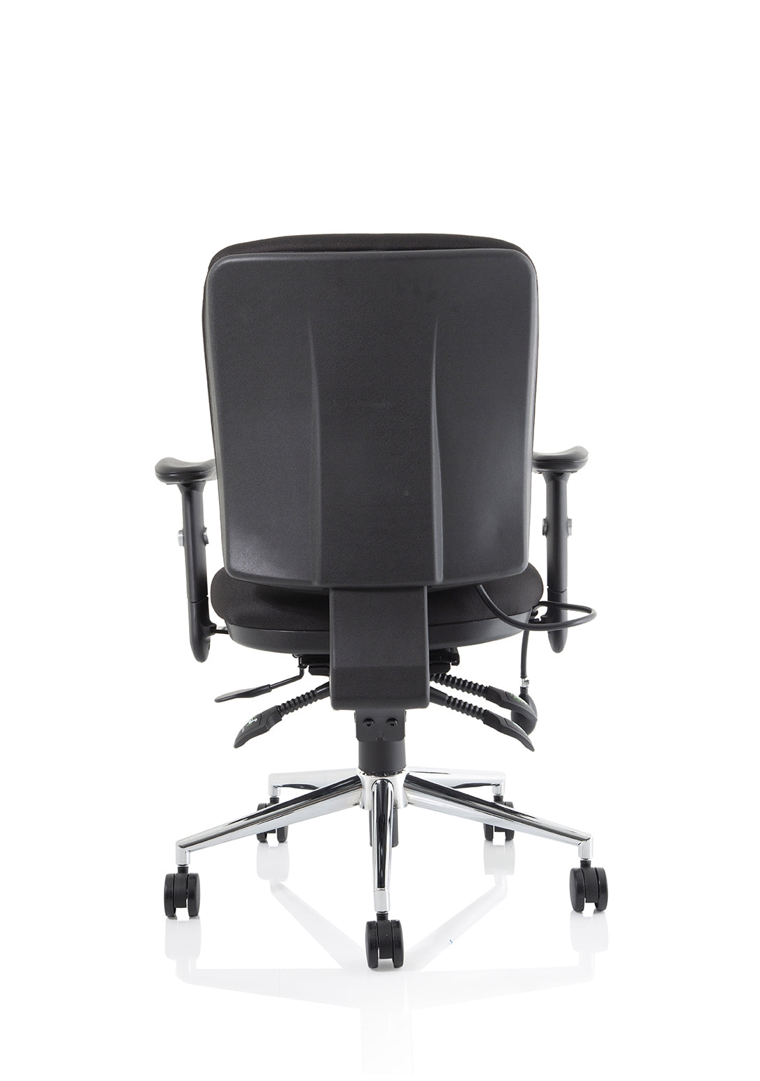 chiro-medium-back-operator-chair Dynamic  Blue Fabric  With Height Adjustable & Folding Arms Matching Bespoke Colour