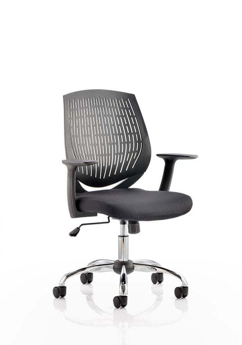 Dura Medium Back Task Operator Office Chair with Arms Black  Black With Arms
