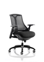 Task Operator Office Chair Flex Medium Back Black Frame with Arms Black Colour Black 