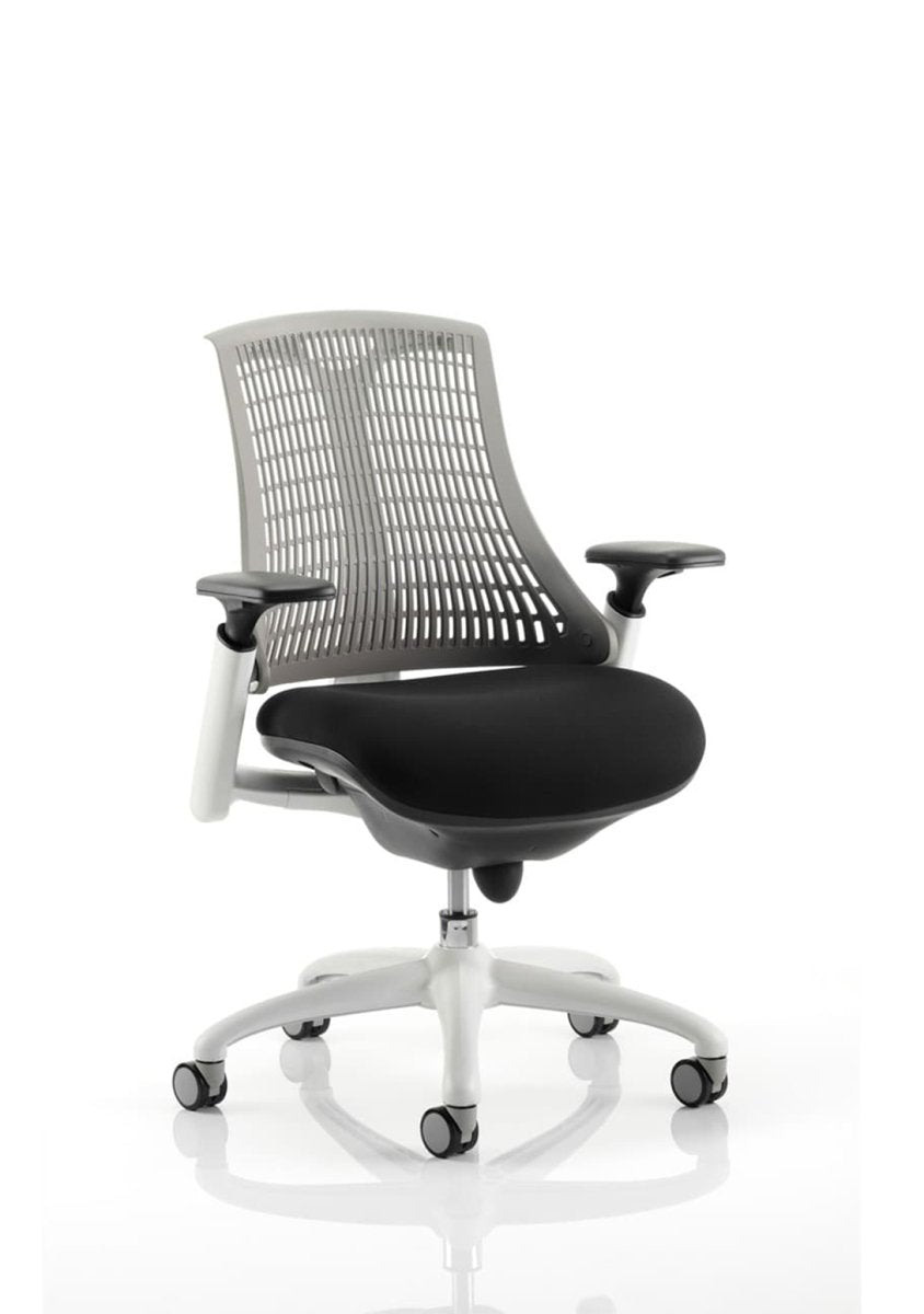 Office furniture flex-task-operator-chair-white-frame Dynamic  Black Colour Orange 