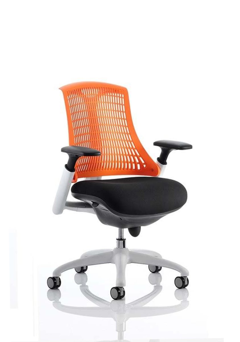 Office furniture flex-task-operator-chair-white-frame Dynamic  Black Colour Grey 