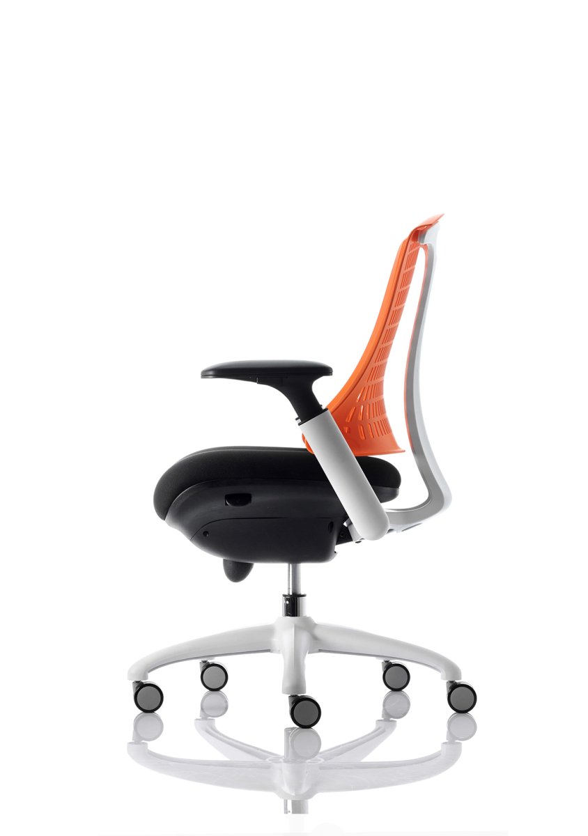 Office furniture flex-task-operator-chair-white-frame Dynamic  Bespoke Bergamot Cherry Colour White 