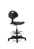  Draughtsman Task Operator Office Chair Malaga Polyurethane Medium Back Hi Rise  Colour Black 