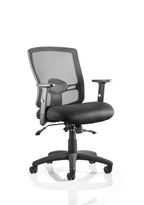 Task Operator Office Portland II Medium Mesh Back Chair with Arms Black  With Height Adjustable Arms 