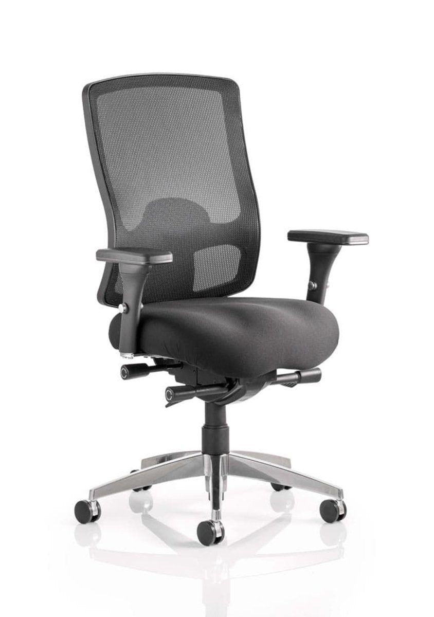 Office Chair Regent High Mesh Back Task Operator with Arms Black  With Height Adjustable Arms 