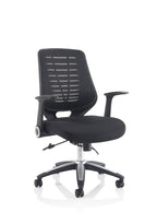 Office furniture relay-task-operator-chair Dynamic  Black  Bespoke Maringa Teal With Folding Arms