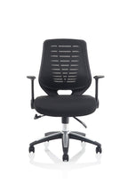 Office furniture relay-task-operator-chair Dynamic  Black  Bespoke Tansy Purple With Folding Arms