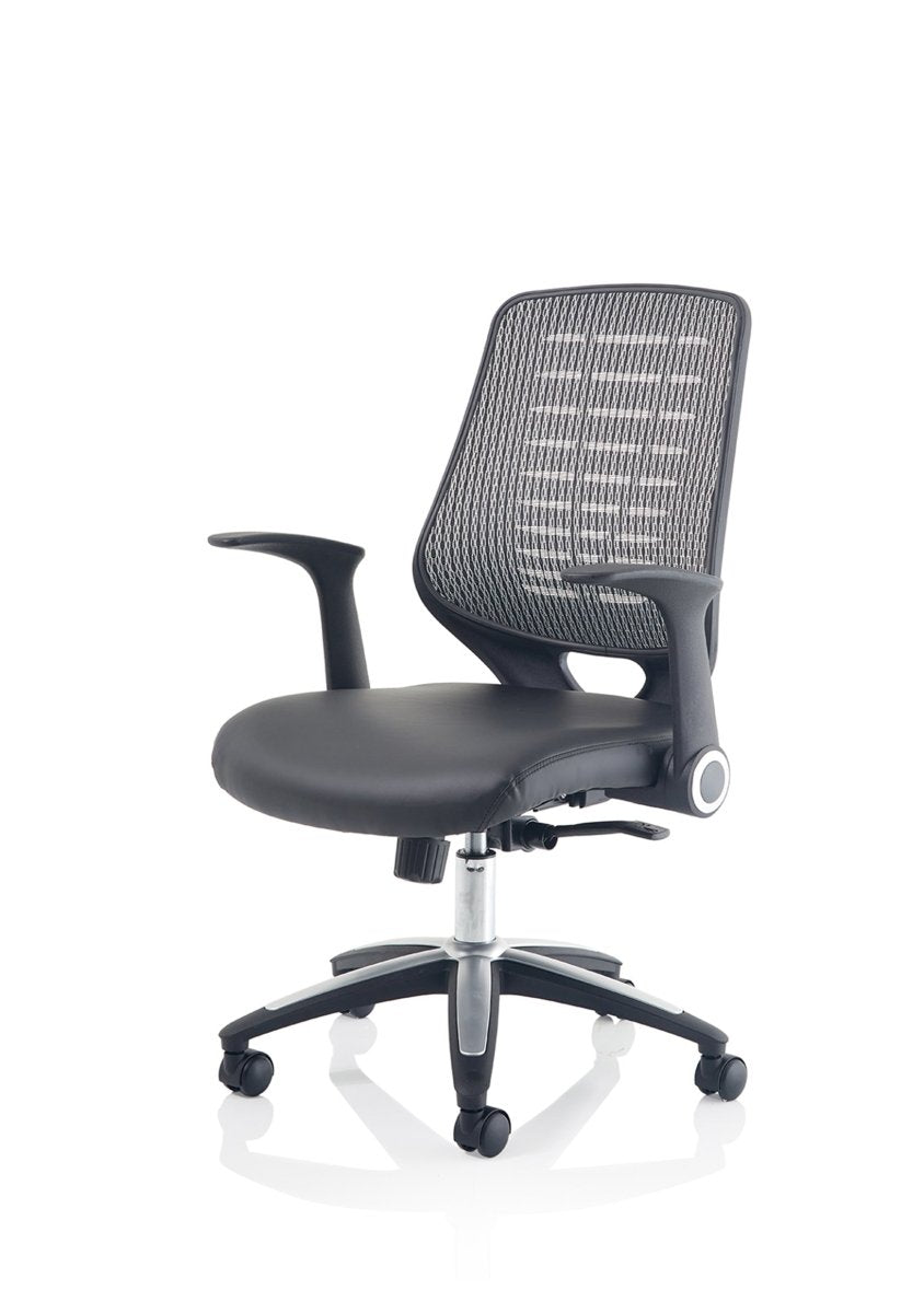 Office furniture relay-task-operator-chair Dynamic  Black  Bespoke Bergamot Cherry With Folding Arms