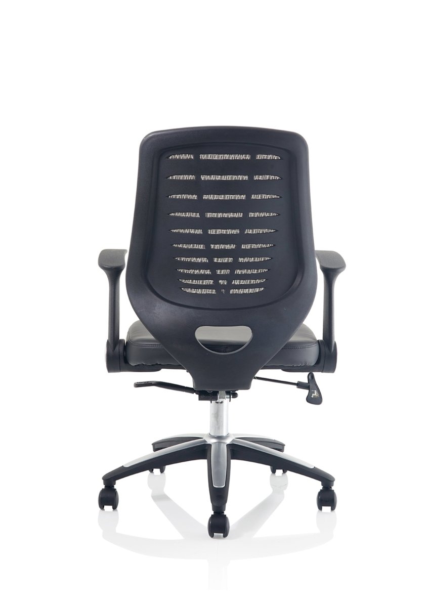 Office furniture relay-task-operator-chair Dynamic  Black  Bespoke Tabasco Orange With Folding Arms