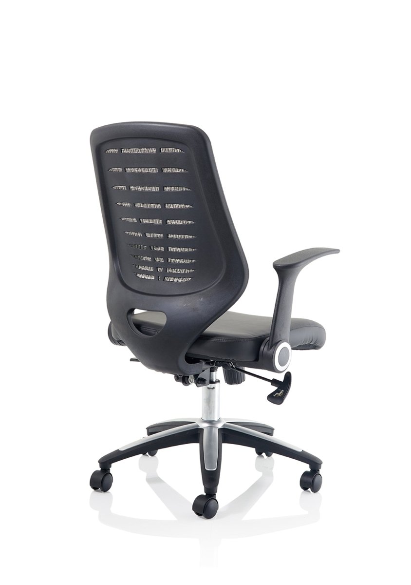 Office furniture relay-task-operator-chair Dynamic  Black  Bespoke Senna Yellow With Folding Arms