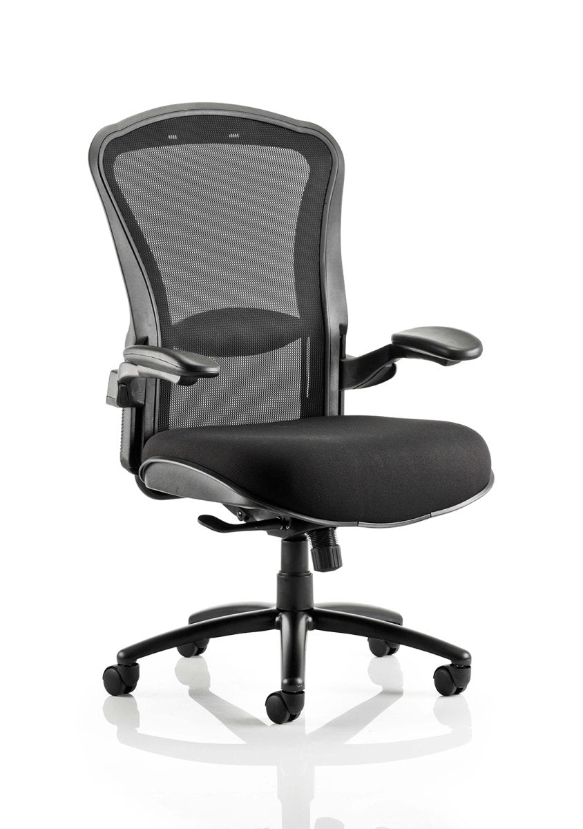 Task Operator Office Houston High Mesh Back Heavy Duty Chair with Arms Black   