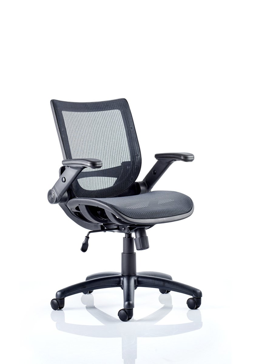  Office Chair Fuller Medium Mesh Back Task Operatorwith Folding Arms  Colour Black Mesh 