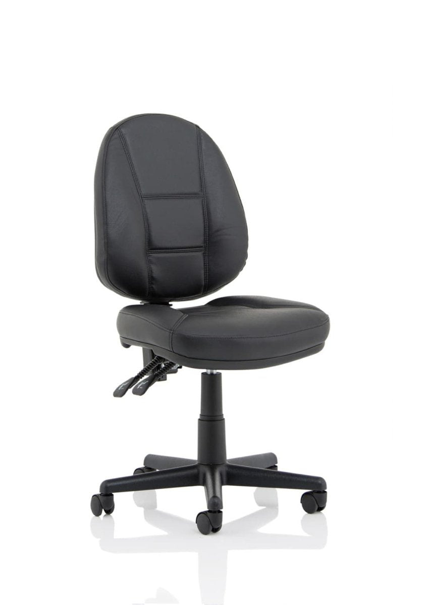 Task Operator Office Jackson Medium Back Black Leather Chair None   