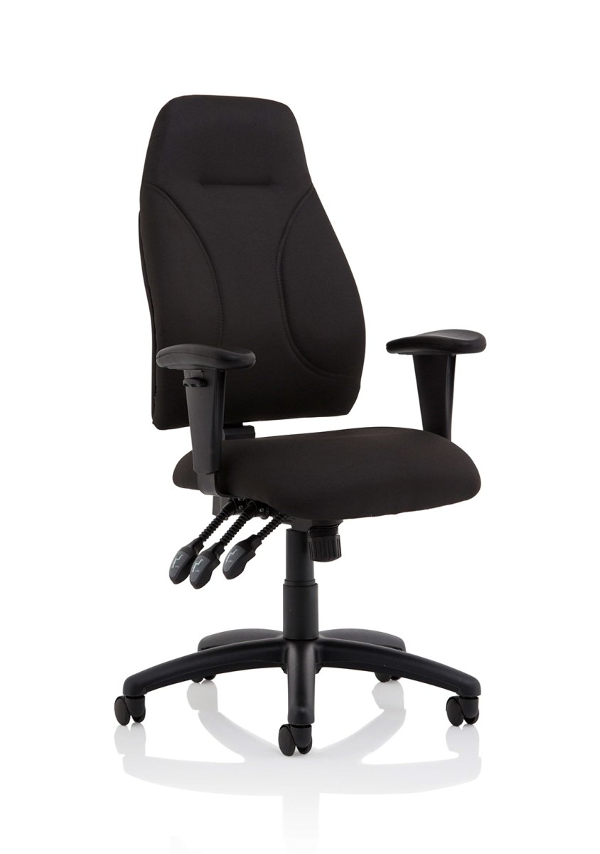 Operator Chair Esme High Back Task with Arms Black Fabric  With Height Adjustable Arms 