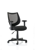 Office Chair Camden Medium Back Black Mesh Task Operator With Arms Black   