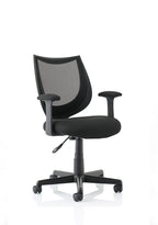 Office Chair Camden Medium Back Black Mesh Task Operator With Arms Black   