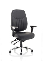 Office Chair Barcelona Deluxe High Back Task Operator with Arms Blue Fabric Black Fabric   
