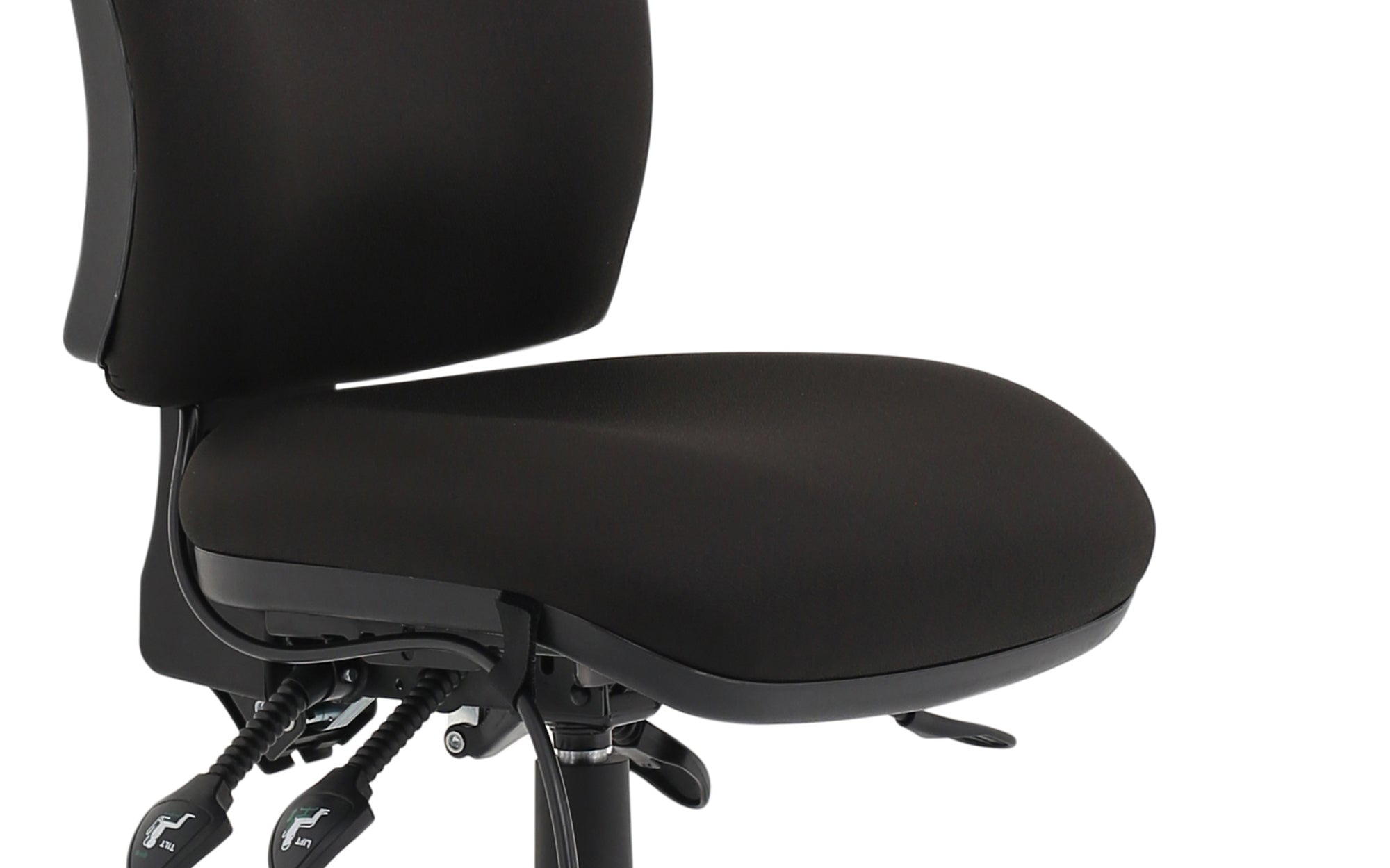Office furniture chiro-medium-back-operator-chair Dynamic  Bespoke Senna Yellow  With Height Adjustable Arms Black