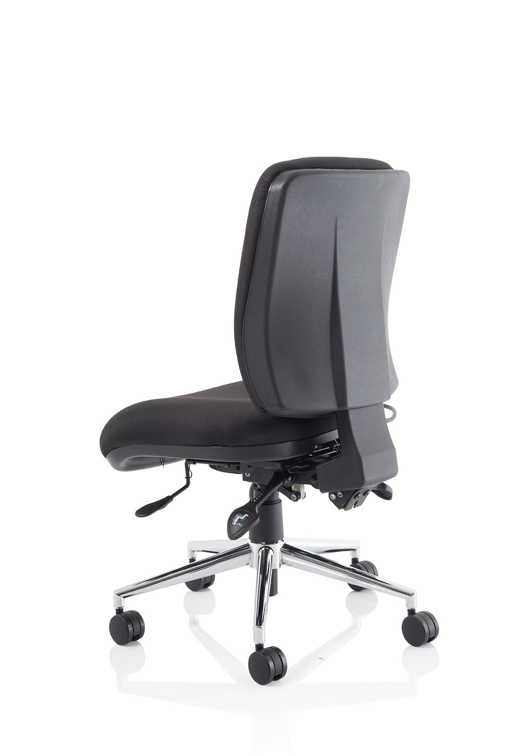 Office furniture chiro-medium-back-operator-chair Dynamic  Bespoke Stevia Blue  With Height Adjustable Arms Black