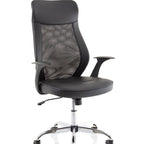  Office Chair Baye High Mesh Back Task Operator Black Leatherwith Arms  Colour Black Leather 