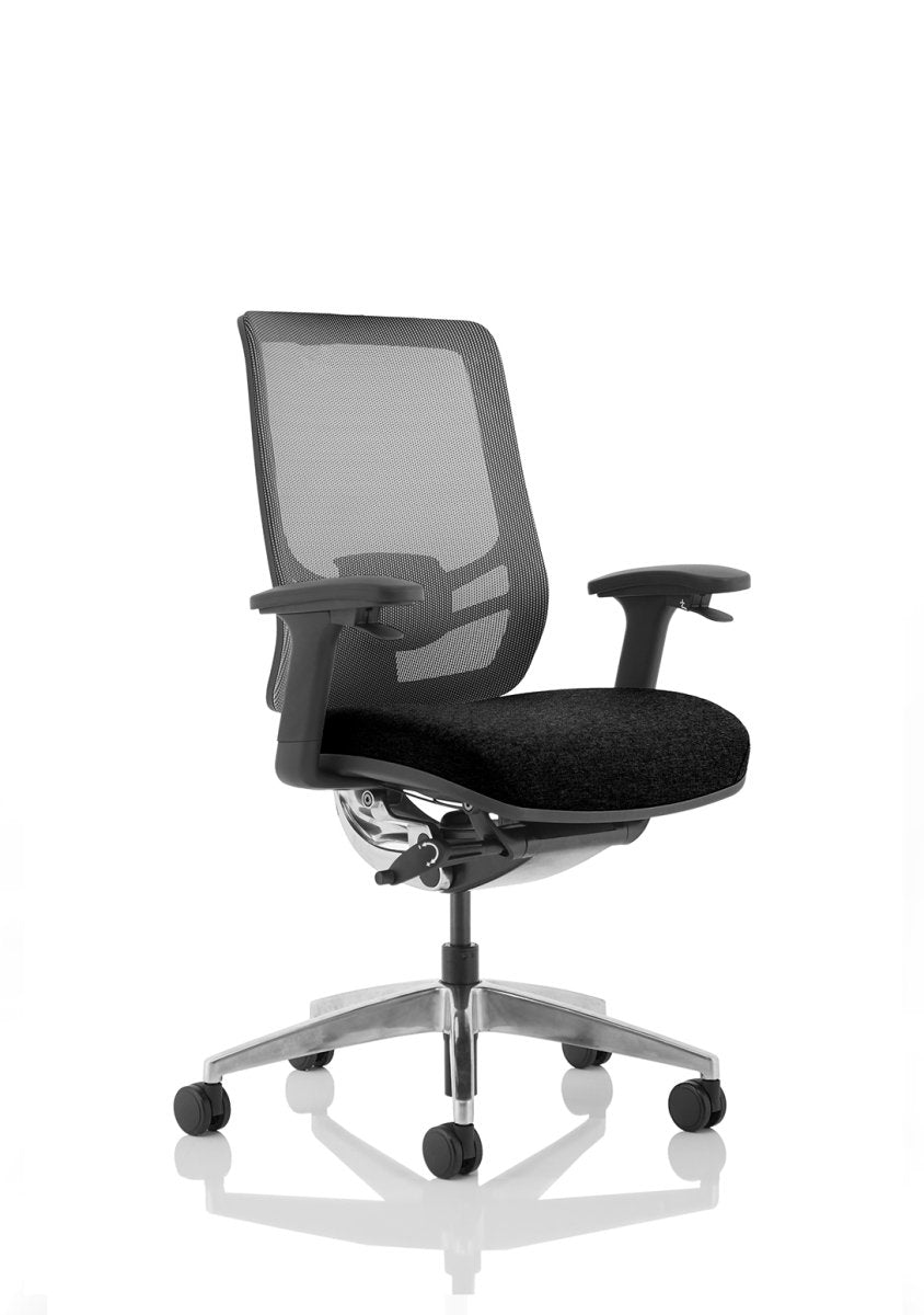 Office furniture ergo-click Dynamic  Mesh & Bespoke Senna Yellow Fabric  With Headrest 