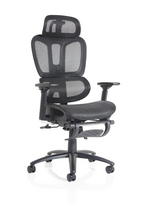 ExecutiveOffice  Mesh Chair Horizon With Height Adjustable Arms and Footrest  Colour Black 
