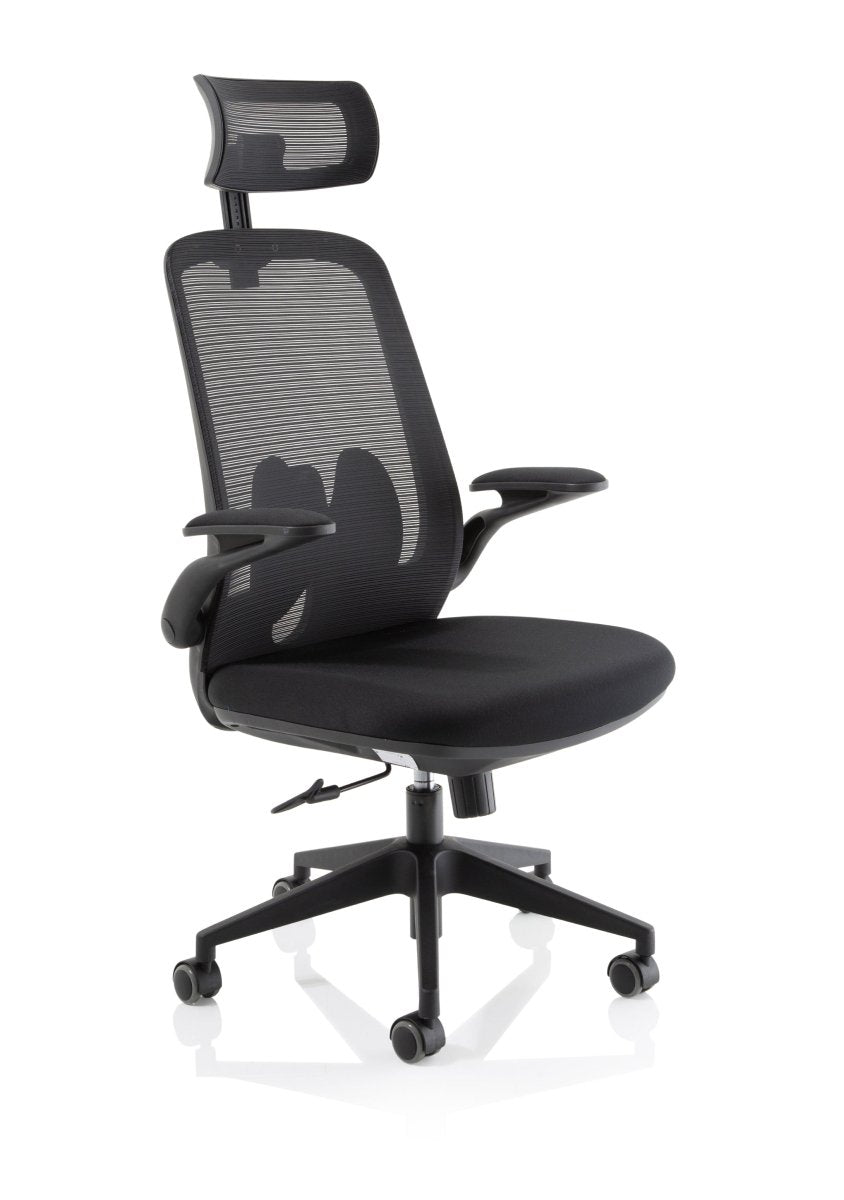 Executive Mesh Chair  Sigma With Folding Arms  Colour Black 