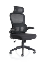 Office Chair Iris Task Operator Mesh Back Fabric Seat With Headrest  Colour Black
