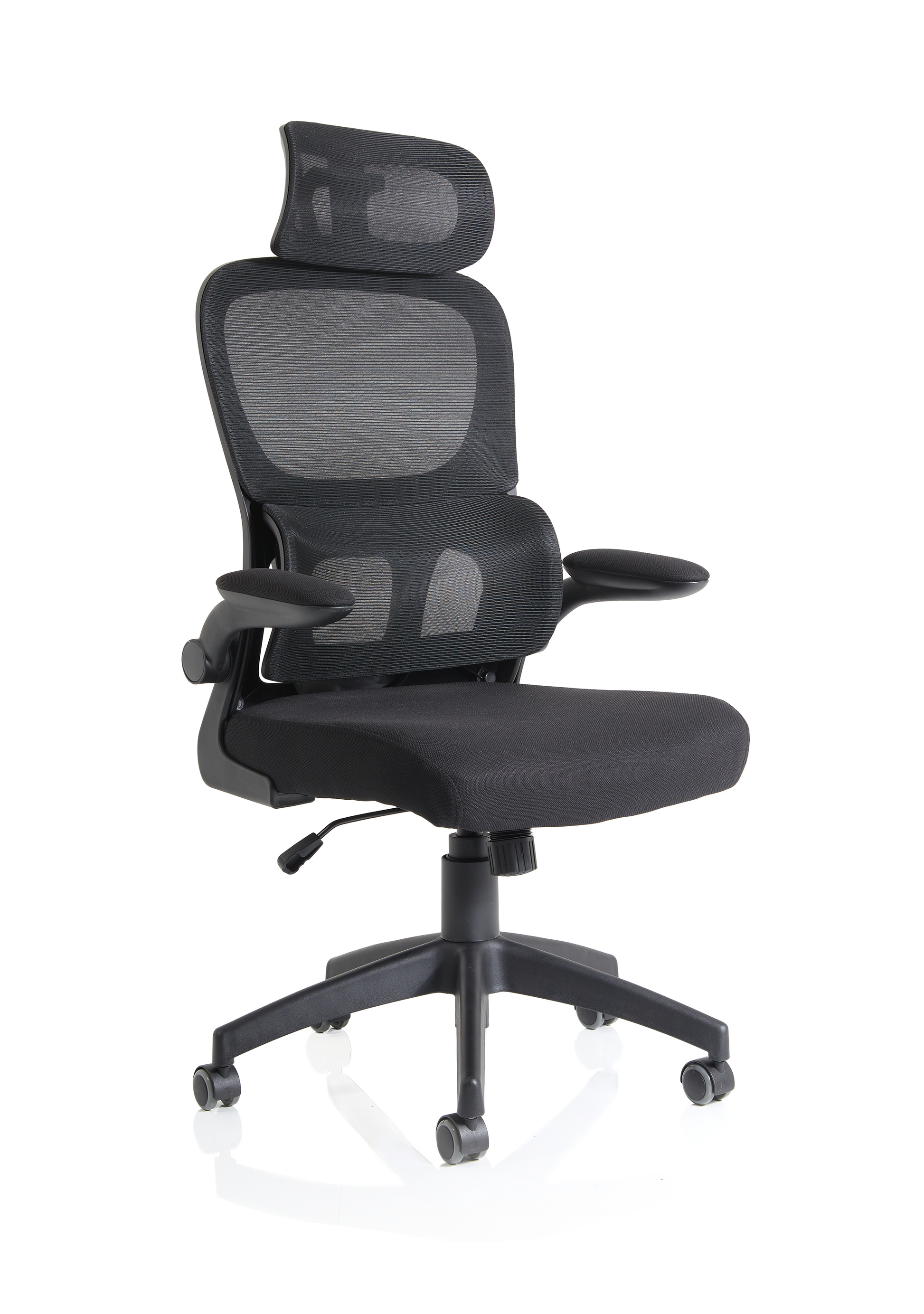 Office Chair Iris Task Operator Mesh Back Fabric Seat With Headrest  Colour Black